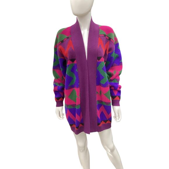 VTG JacquelynByBrowne Cardigan Women’s Size L No Closure Made In USA Multicolor - Picture 1 of 5